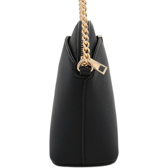 Compact Saffiano Small Dome Crossbody Bag with Gold Hardware - Ideal for Outings - Picture 5 of 8